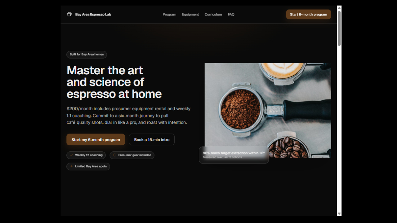 Espresso Lab website