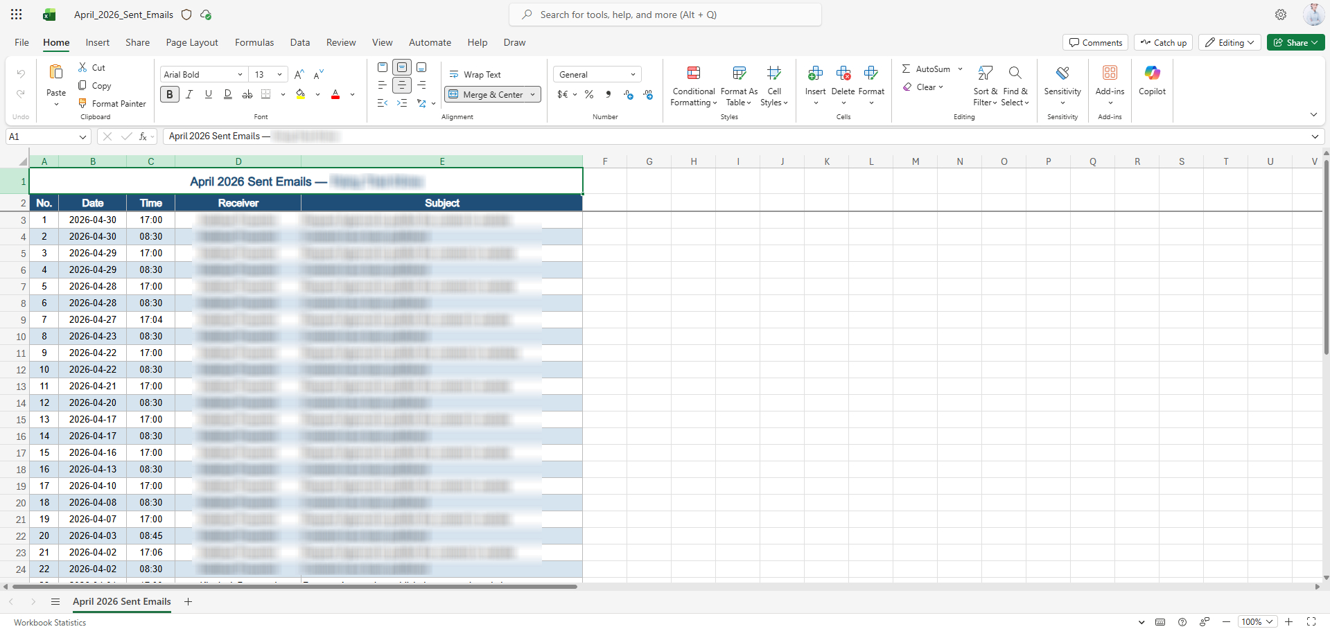 excel sample