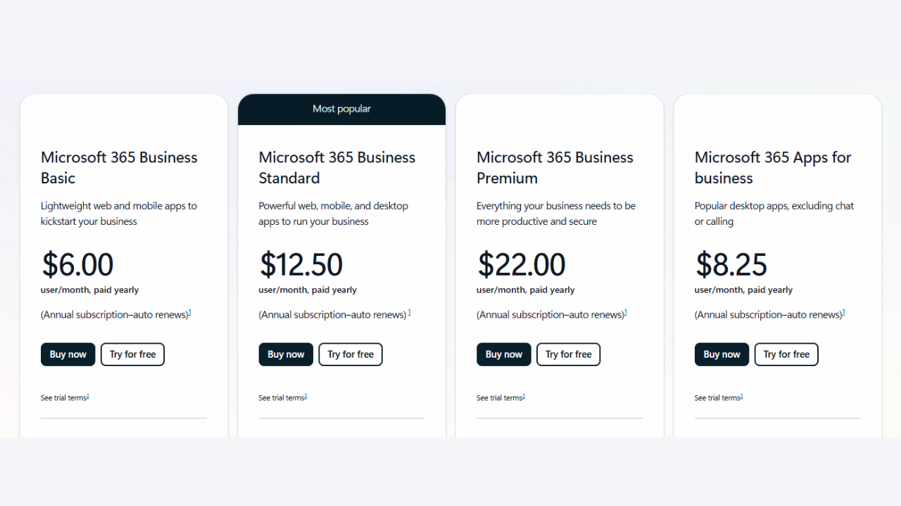 Microsoft 365 Business Plans